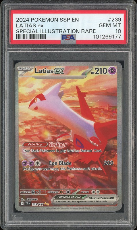 2024 Pokémon Scarlet & Violet—Surging Sparks Special Illustration Rare Latias ex #239 PSA 10