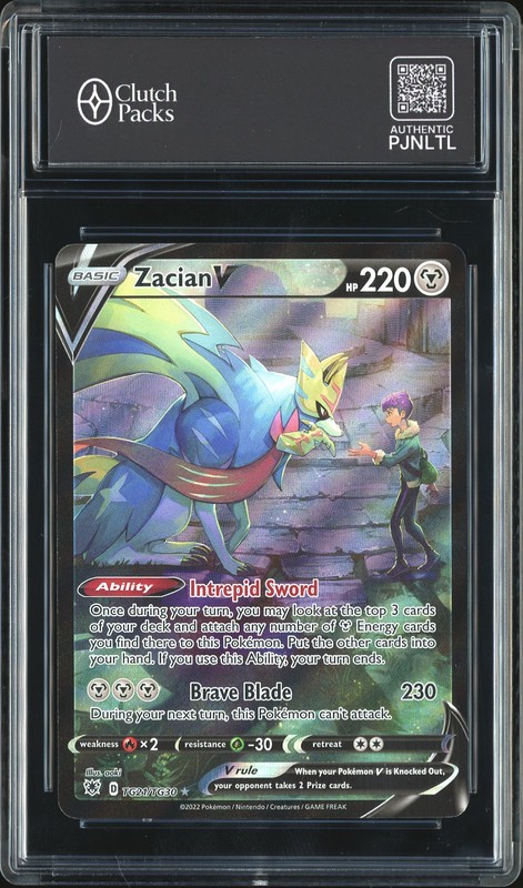2022 Pokémon Crown Zenith Galarian Gallery Zacian V #TG21/TG30 Holo