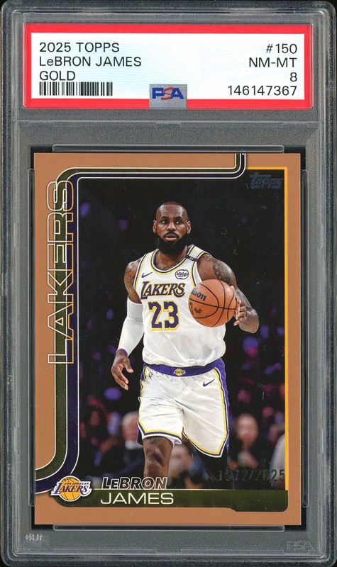 2025 Topps Flagship LeBron James #150 Gold /2025 PSA 8