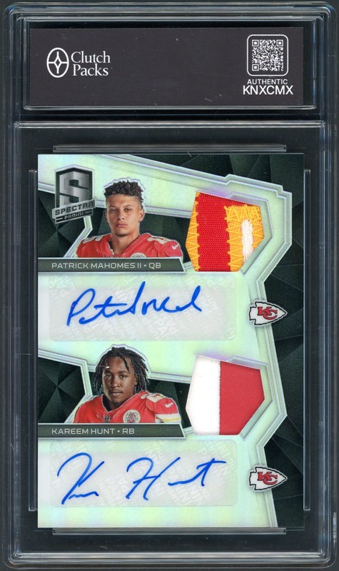 2017 Panini Spectra Rookie Dual Patch Autographs Patrick Mahomes II / Kareem Hunt #RDPA-KC /25