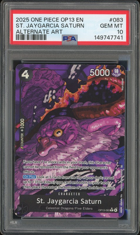 One Piece St. Jaygarcia Saturn #OP13-083 Carrying on His Will Alternate Art PSA 10