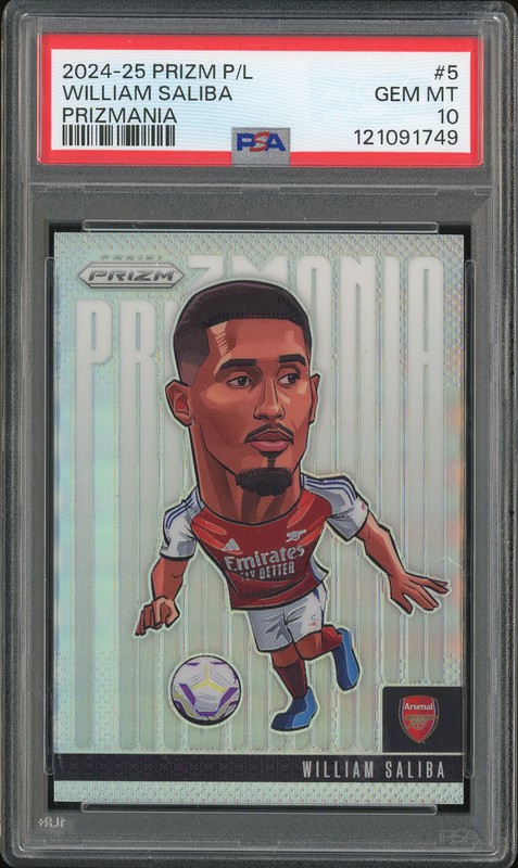 2024-25 Panini Prizm Premier League Prizmania William Saliba #5 PSA 10