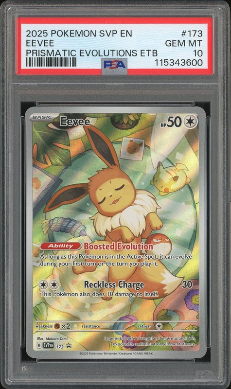 2025 Pokemon Scarlet & Violet Black Star Promos Prismatic Evolutions ETB Eevee #173 PSA 10