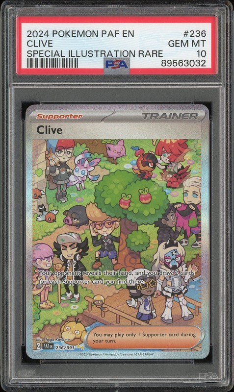 2024 Pokemon Paldean Fates Special Illustration Rare Clive #236/091 PSA 10