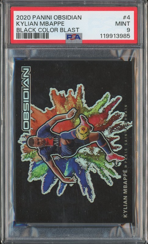2020 Panini Obsidian Black Color Blast Kylian Mbappé #4 PSA 9