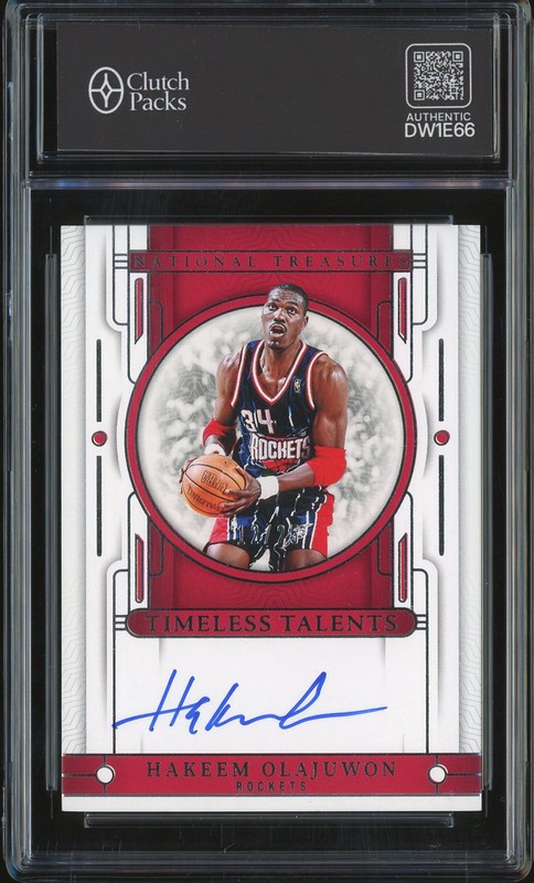 2023-24 Panini National Treasures Timeless Talents Hakeem Olajuwon #TTS-HKO Autograph /25