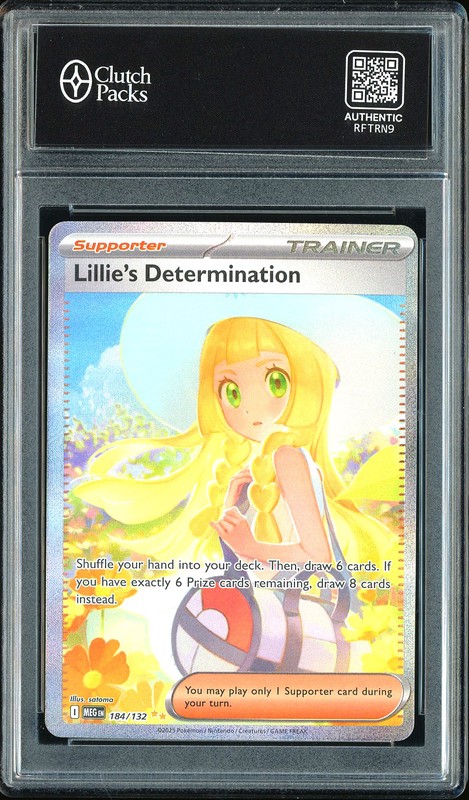 2025 Pokemon Sun & Moon Crimson Invasion Lillie's Determination #184/132 Hyper Rare