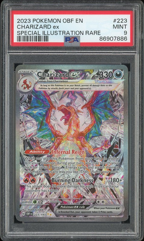 2023 Pokemon Scarlet & Violet—Obsidian Flames Special Illustration Rare Charizard ex #223 PSA 9