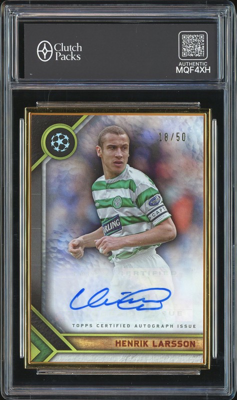 2023-24 Topps Museum Collection Framed Autograph Henrik Larsson #FA-HL Gold Frame /50