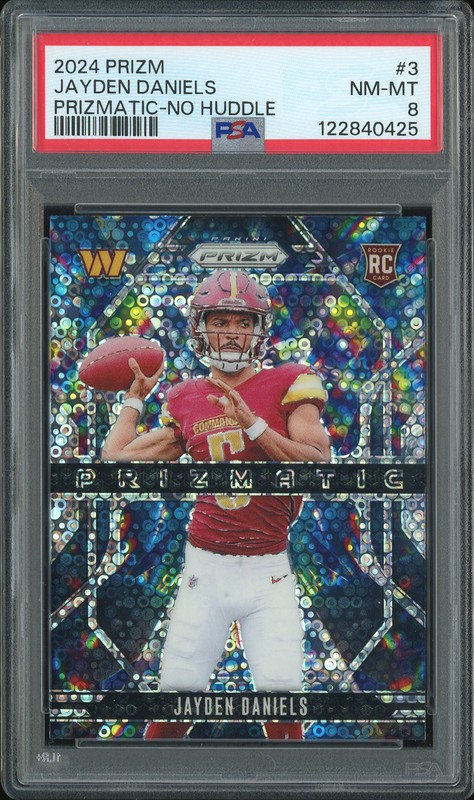 2024 Panini Prizm Prizmatic Jayden Daniels #3 No Huddle PSA 8