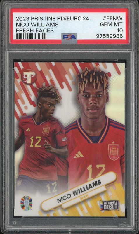 2023 Topps Pristine Road to UEFA Euro 2024 Fresh Faces Nico Williams #FFNW PSA 10