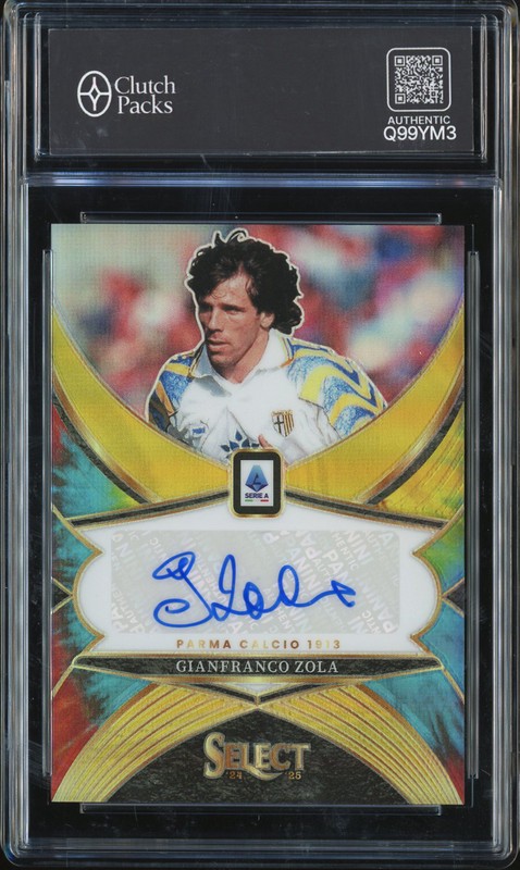 2024-25 Panini Select Serie A Signatures Gianfranco Zola #SE-GZ Tie Dye Prizm Autograph /25