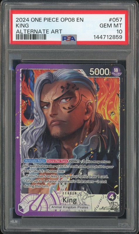 One Piece King #OP08-057 Two Legends Alternate Art PSA 10