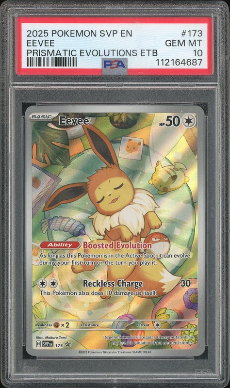 2025 Pokemon SVP Eevee #173 Prismatic Evolutions ETB PSA 10
