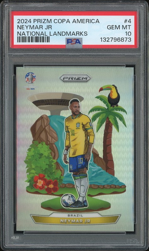 2024 Panini Prizm Copa America National Landmarks Neymar Jr #4 PSA 10