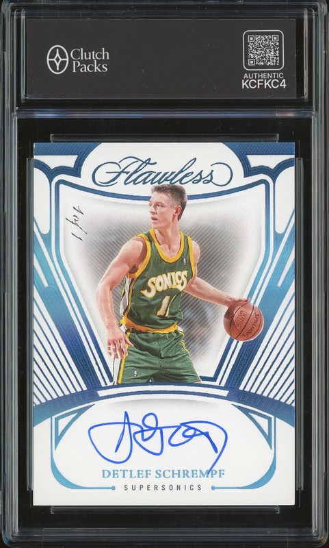 2023-24 Panini Flawless Flawless Autographs Detlef Schrempf #FA-DSS Platinum 1/1