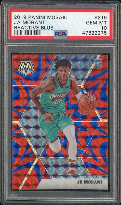 2019 Panini Mosaic Ja Morant #219 Reactive Blue PSA 10