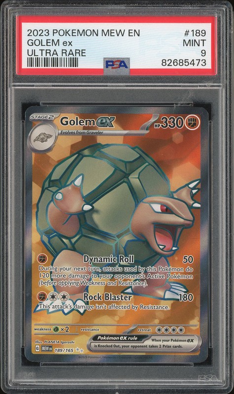 2023 Pokemon Scarlet & Violet 151 Ultra Rare Golem ex #189 PSA 9