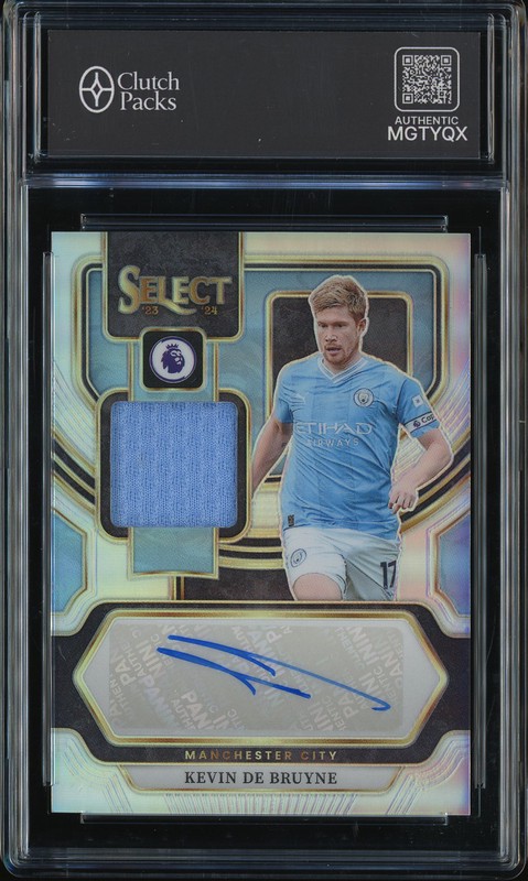 2023-24 Panini Select Premier League Soccer Autographed Memorabilia Kevin De Bruyne #AM-KDB Prizm