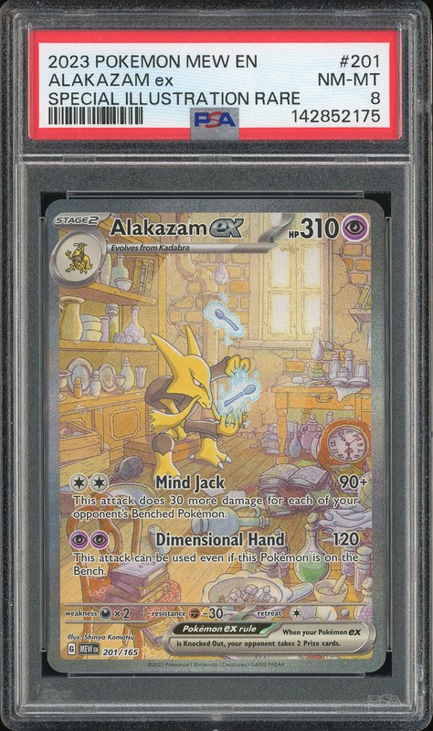 2023 Pokemon Mew EN Special Illustration Rare Alakazam ex #201 PSA 8