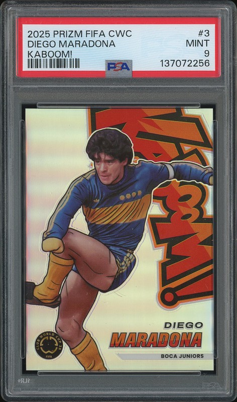 2025 Prizm FIFA CWC Kaboom! Diego Maradona #3 PSA 9