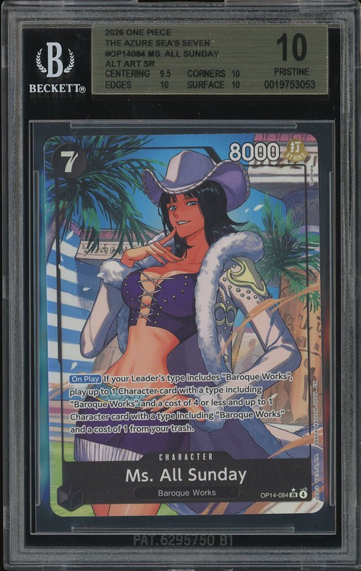One Piece Ms. All Sunday #OP14-084 The Azure Sea's Seven BGS 10