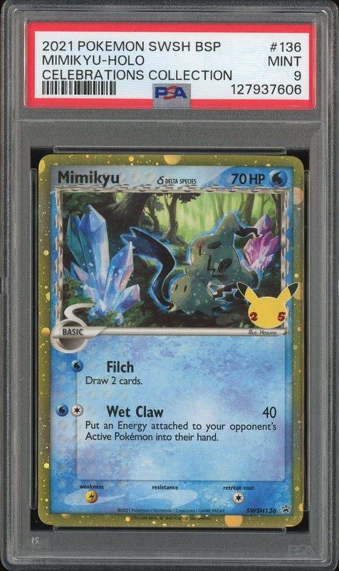 2021 Pokemon Celebrations Collection Mimikyu #SWSH136 Holo PSA 9