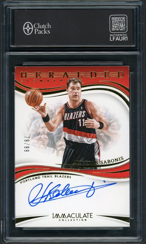 2023-24 Panini Immaculate Collection Heralded Signatures Arvydas Sabonis #IHS-ASP /99
