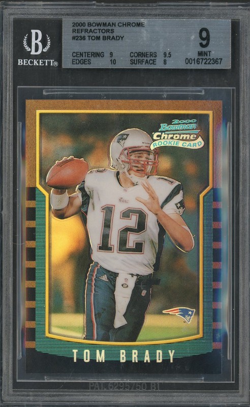 2000 Bowman Chrome Tom Brady #236 Refractor BGS 9