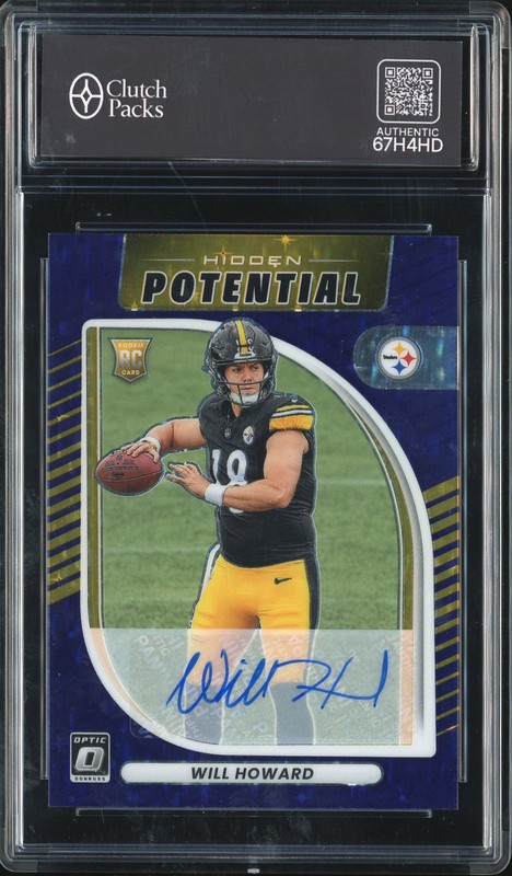 2025 Donruss Optic Hidden Potential Will Howard #19 Purple Autograph /25