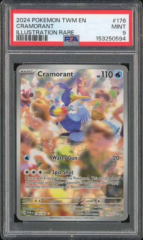 2024 Pokemon Twilight Masquerade Illustration Rare Cramorant #176 PSA 9