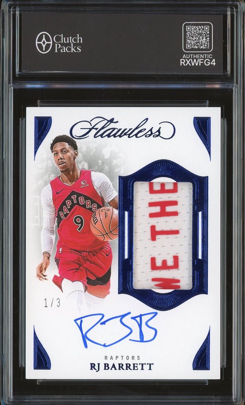 2024-25 Panini Flawless Vertical Patch Autographs RJ Barrett #VPA-RBR /3