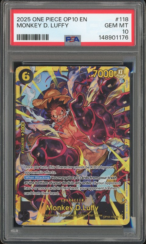 One Piece Monkey D. Luffy #OP10-118 Royal Blood SEC PSA 10