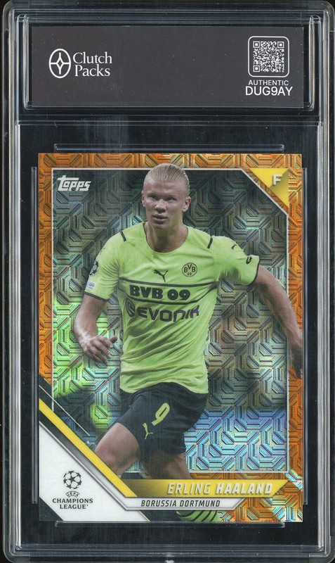 2022 Topps UEFA Champions League Erling Haaland #100 Orange Mojo /25