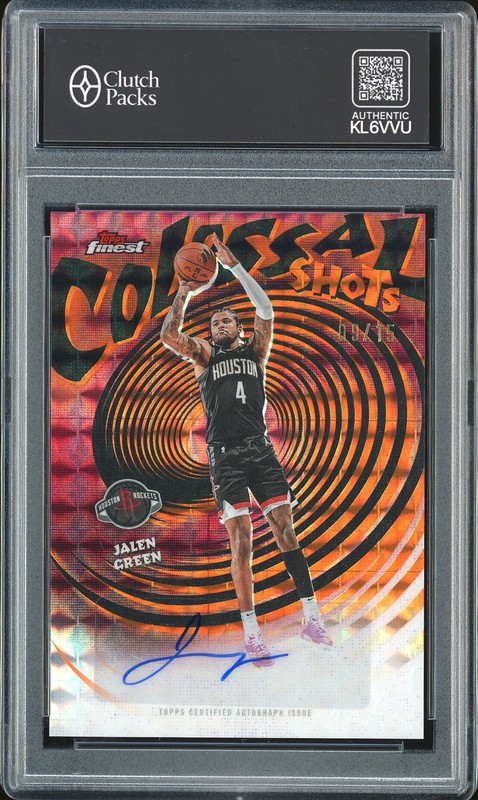 2025-26 Topps Finest Colossal Shots Jalen Green #CS-JG Orange Geometric Refractor Autograph /25