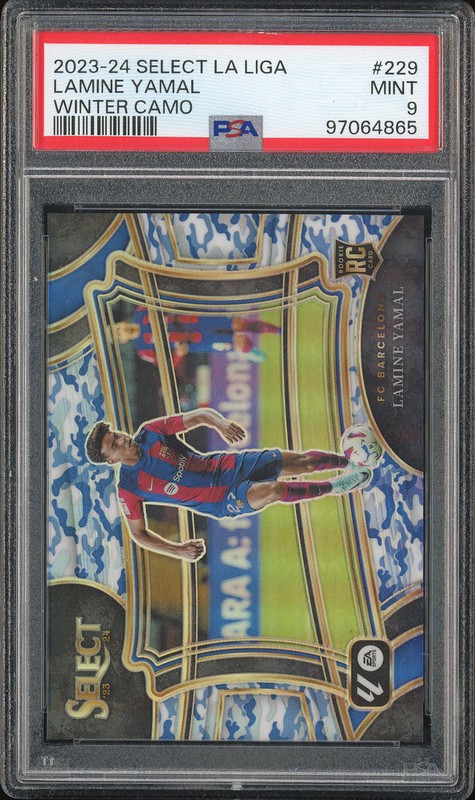2023-24 Select La Liga Lamine Yamal #229 Winter Camo PSA 9