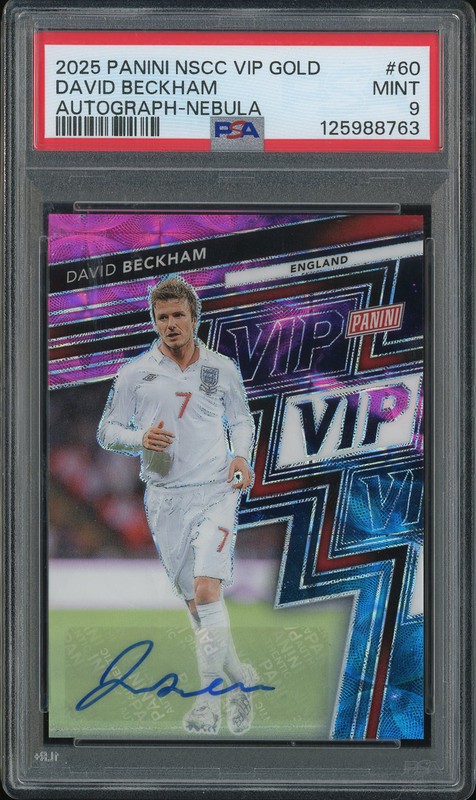 2025 Panini NSCC VIP Gold David Beckham #60 Nebula Autograph /10 PSA 9