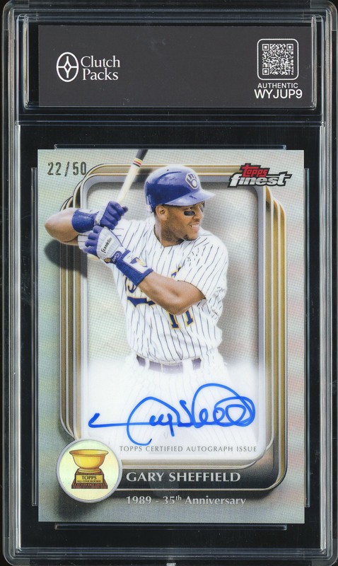 2025 Topps Finest Rookie Cup Anniversary Autograph Gary Sheffield #RCAA-GS Gold Refractor Autograph /50