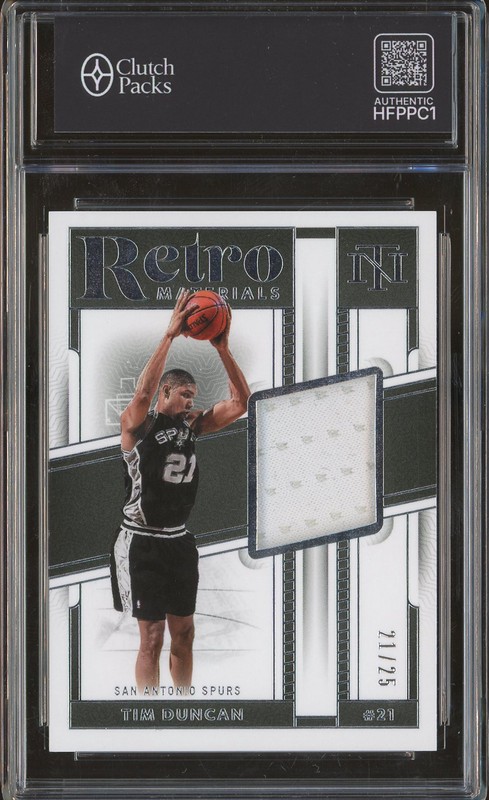 2023-24 Panini National Treasures Retro Materials Tim Duncan #RM-TIM /25