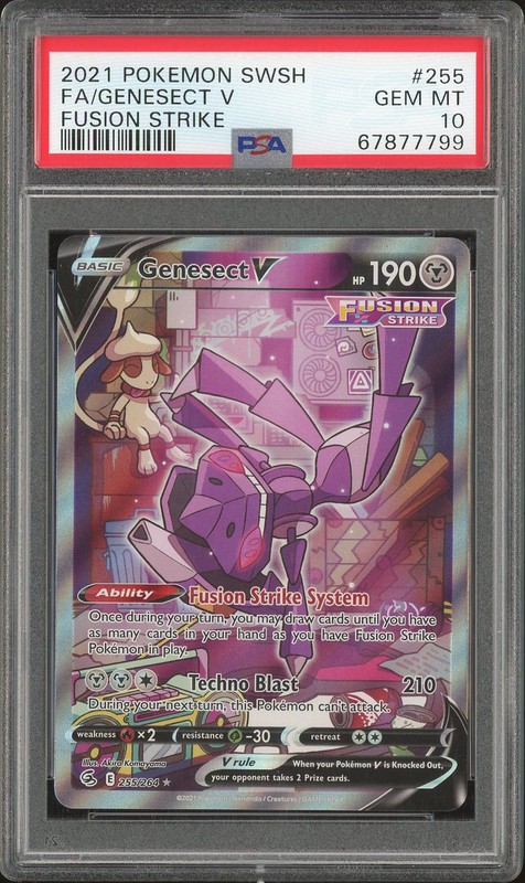 2021 Pokemon Fusion Strike Genesect V #255/264 Alternate Art PSA 10
