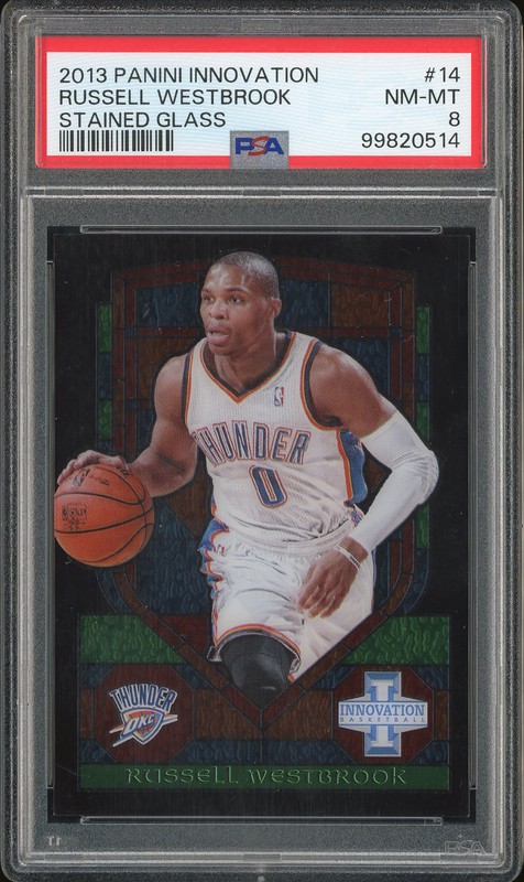 2013 Panini Innovation Stained Glass Russell Westbrook #14 PSA 8