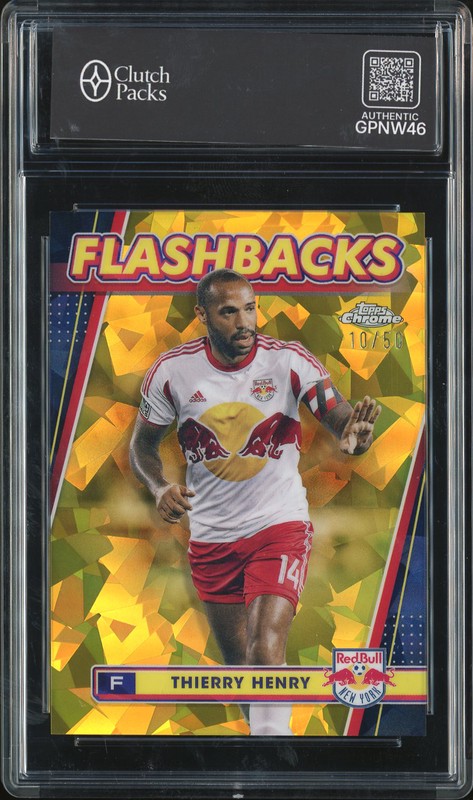 2024 Topps Chrome MLS Flashbacks Thierry Henry #14 Gold Sapphire Refractor /50