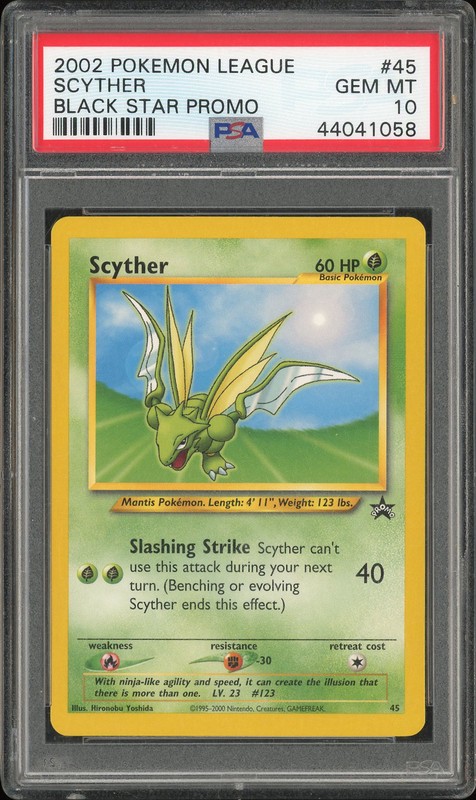 2002 Wizards Black Star Promos Pokemon League Scyther #45 PSA 10