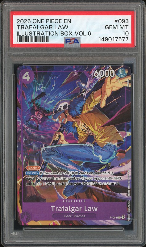 One Piece Trafalgar Law #P-093 Illustration Box Vol. 6 Promo PSA 10