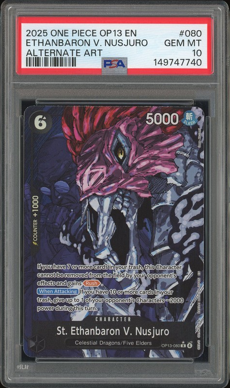 One Piece St. Ethanbaron V. Nusjuro #OP13-080 Carrying on His Will Alternate Art PSA 10