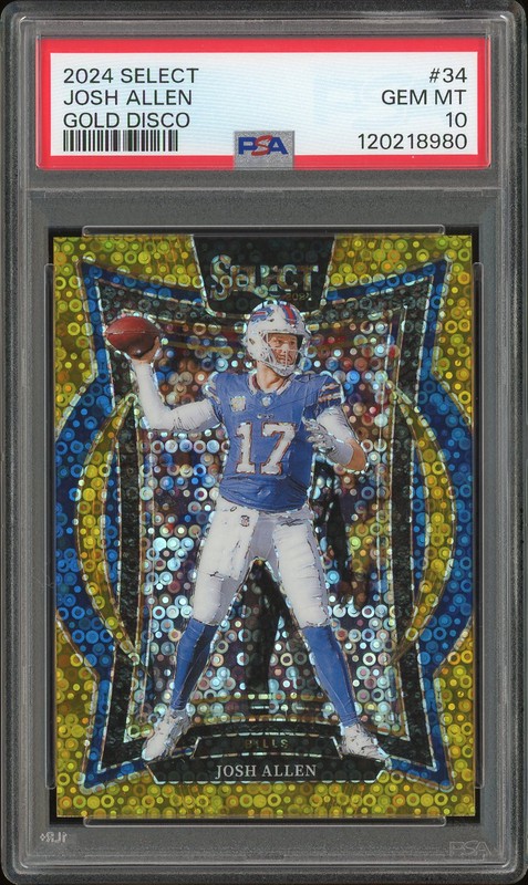 2024 Select Concourse Josh Allen #34 Gold Disco /10 PSA 10