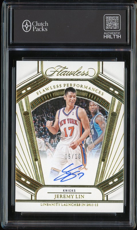 2023-24 Panini Flawless Flawless Performances Jeremy Lin #FP-LIN Autograph /10