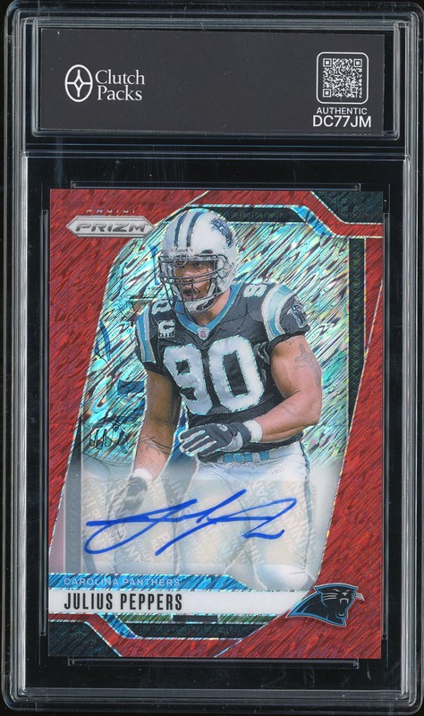 2024 Panini Prizm Julius Peppers #43 Red Shimmer Autograph /35