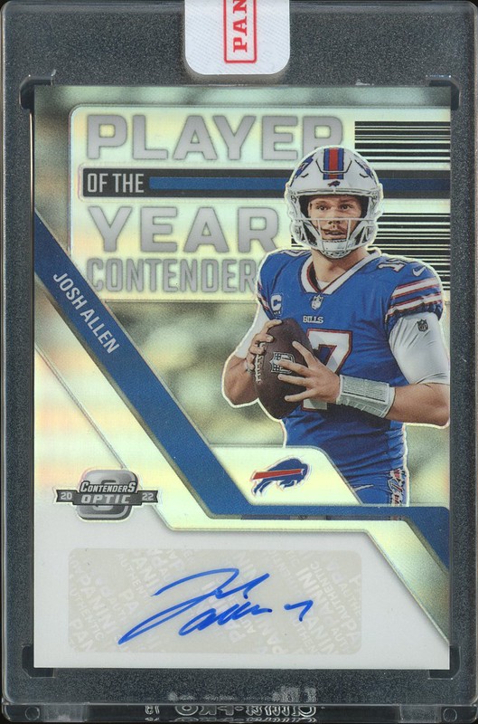 2022 Panini Contenders Optic Player of the Year Contenders Josh Allen #POYA-JA Blue Prizm Autograph /25