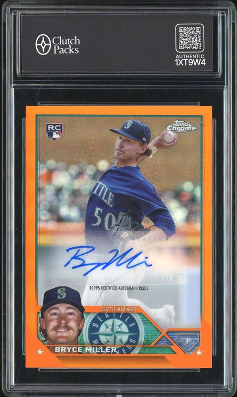 2023 Topps Chrome Bryce Miller #AC-BMI Orange Refractor Autograph /25